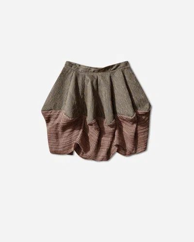 Kiko Kostadinov Patchwork Midi Skirt In Nude