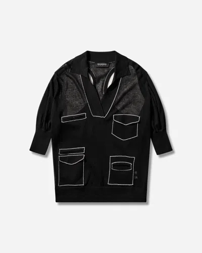 Kiko Kostadinov Women S Kreiner Knit Polo In Black