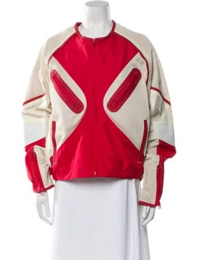 Pre-owned Kiko Kostadinov X Fox Lab Silk Bomber Jacket W/ Tags In Red