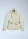 Kiko Kostadinov X Levis Distressed Carina Belted Jacket In White