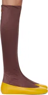 Kiko Kostadinov Yellow & Brown Proxima Long Ballerina Flats In Marigold / Chestnut
