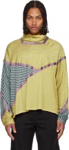 Kiko Kostadinov Yellow & Gray Raday Short Jersey Top In Yellow