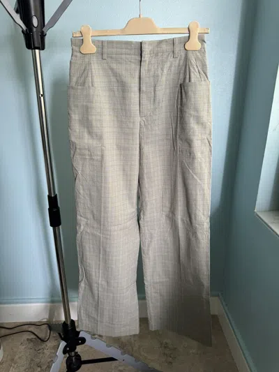 Pre-owned Kiko Kostadinov Yellow Check Reversible Orma Trousers