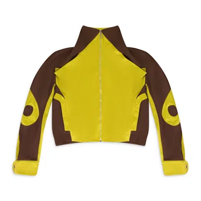 Kiko Kostadinov Yellow/brown Vieira Bomber In Black