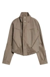 Kiko Kostadinov Zafar Cropped Jacket Herringbone Wool In Brown Oak