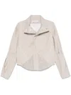 Kiko Kostadinov Off-white Zafar Cropped Jacket In Nude