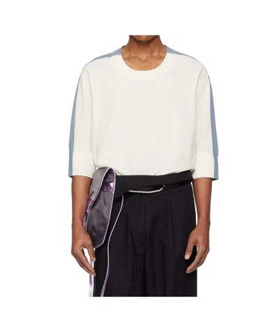 Kiko Kostadinov Zafar Knitted Sweater In Gray/blue
