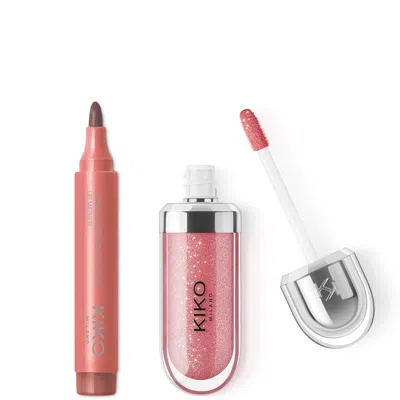 Kiko Milano Exclusive Lip Combo (various Shades) - Rosey Nude