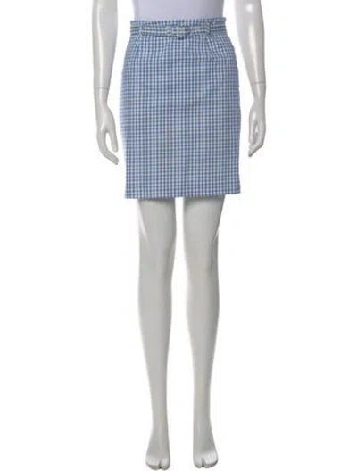 Pre-owned Kiko Mizuhara For Opening Ceremony Plaid Print Mini Skirt In Blue