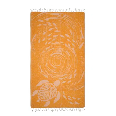 Kikoya Turtle Beach Towels In Mustard In Orange