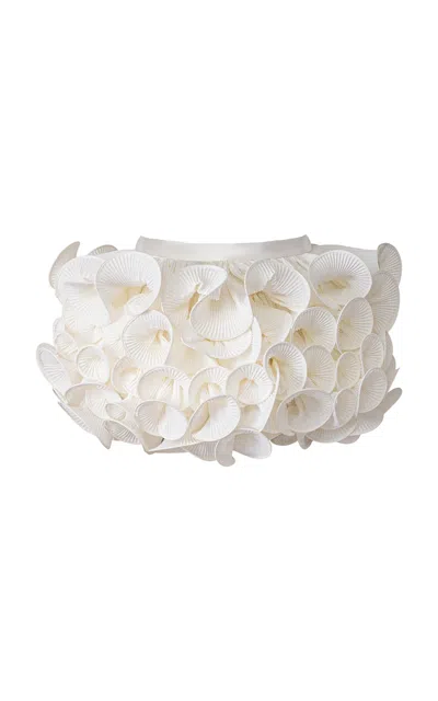 Kilentar Ase Ruffled Chiffon Mini Skirt In Off-white