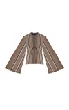 Kilentar Aya Meje Tie-front Handwoven Cotton Top In Multi