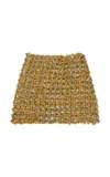Kilentar Imole Embellished Woven Mini Skirt In Gold
