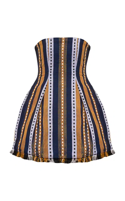 Kilentar Ise Woven Cotton Mini Dress In Multi