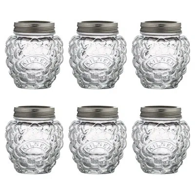 Kilner Berry Jar 13.5oz - Set Of 6 In Clear,silver