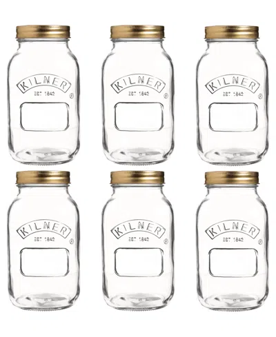 Kilner Canning Jar 34 Oz, Set Of 6 In Clear