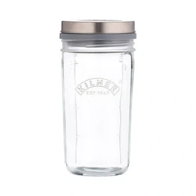 Kilner Kefir Set With Wide Mouth Jar, Silicone Strainer Cap, Stainless Steel Lid, 17 Ounce In Transparent