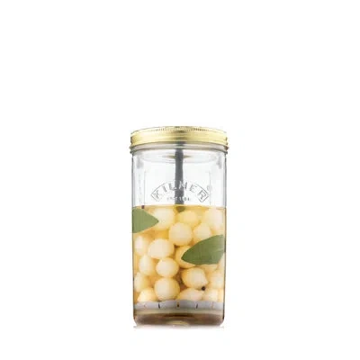 Kilner Pickle Jar W/ Lifter In Gold,clear,silver