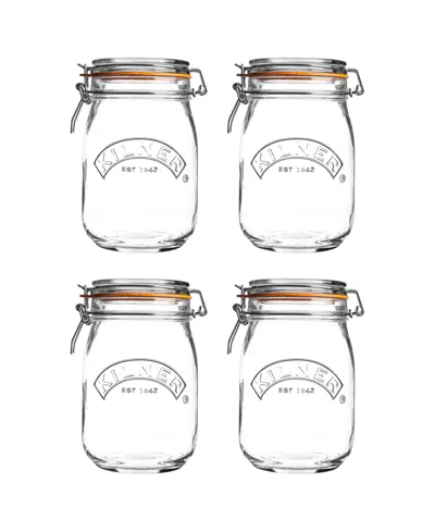 Kilner Round Clip Top Jar 34 Oz, Set Of 4 In Clear