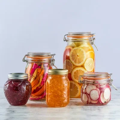 Kilner Round Clip Top Jar 51oz - Set Of 4 In Clear,silver
