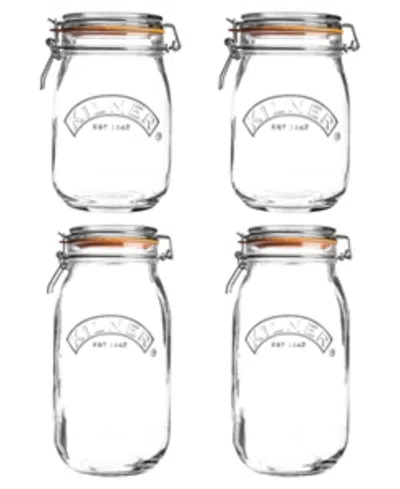 Kilner Set Of 4 Round Clip Top Jars In Transparent