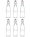 Kilner Set Of 6 Square Clip Top Bottles In Clear