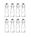 Kilner Set Of 8 Square Clip Top Bottles In Clear