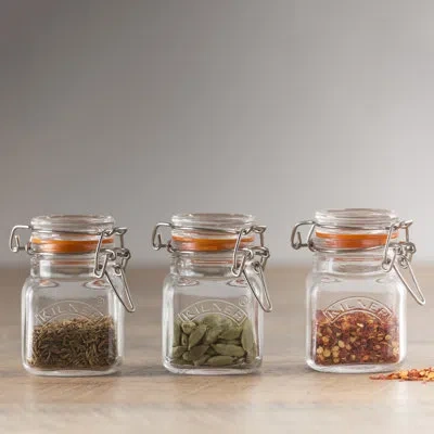 Kilner Spice Jar 2.4oz - Set Of 12 In Silver;clear,orange