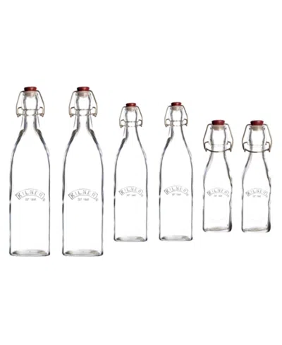 Kilner Square Clip Top Bottle Set In Transparent