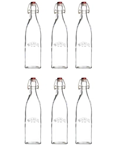 Kilner Square Clip Top Bottles 16oz In Transparent
