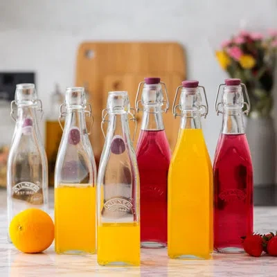 Kilner Square Clip Top Bottles - Set Of 6