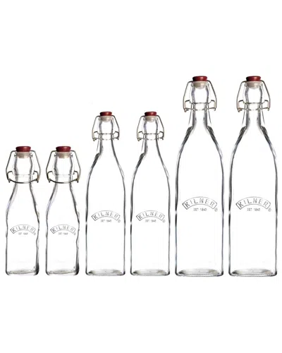 Kilner Square Clip Top Bottles In Transparent