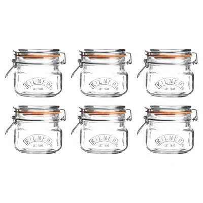 Kilner Square Clip Top Jars 17oz In Transparent