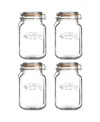 Kilner Square Clip Top Jar 51 Oz, Set Of 4 In Clear