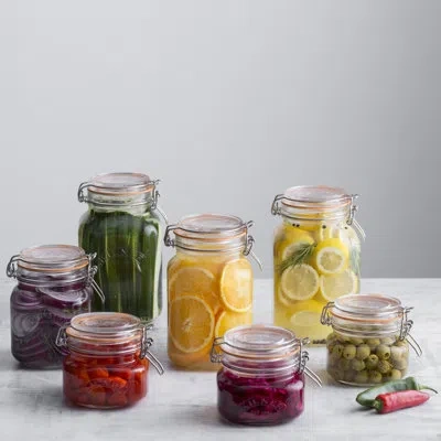 Kilner Square Clip Top Jar 68oz - Set Of 3 In Clear,silver
