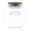 Kilner Universal Glass Storage Jar With Wooden Lid And Silicone Seal In Multi