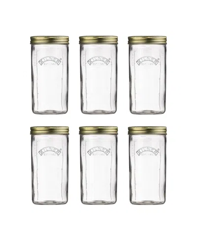 Kilner Wide Mouth Canning Jar 34 Oz, Set Of 6 In Clear