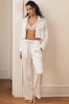 Kilo Brava Bride Long-sleeve Satin Charmeuse Pajama Set In Blue