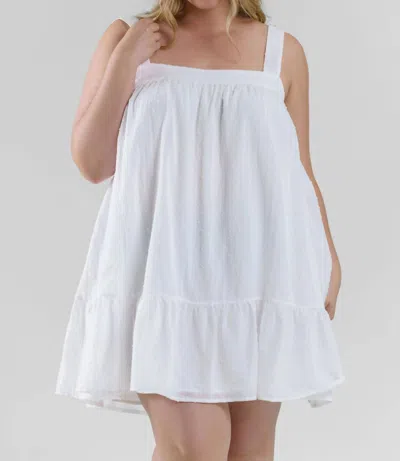Kilo Brava Cotton Mini Slip Dress - Plus In White