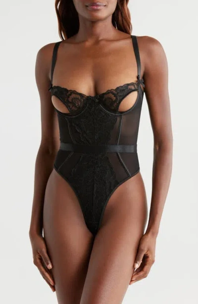 Kilo Brava Cutout Underwire Teddy In Black