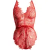 Kilo Brava Drawstring Waist Eyelash Lace Teddy In Classic Red