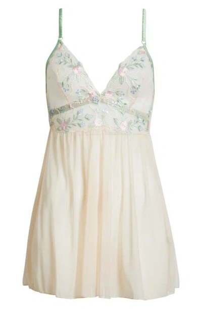 Kilo Brava Embroidered Babydoll Chemise In Doll Floral