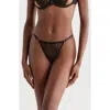 Kilo Brava Embroidered Mesh G-string In Black