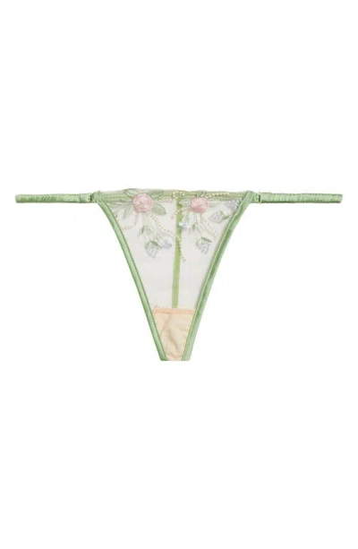Kilo Brava Embroidered Mesh G-string Thong In Doll Floral