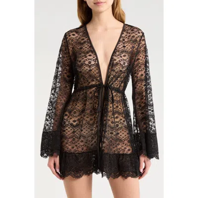 Kilo Brava Embroidered Sheer Mesh Robe In Multi