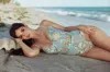 Kilo Brava Embroidered Underwire Bodysuit In Powder Blue Multi In Green