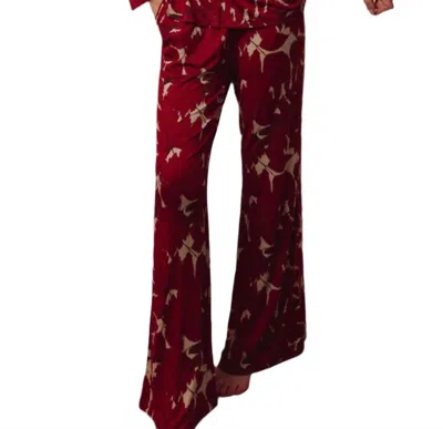 Kilo Brava Fallen Leaves Pajama Set In Leaf Print In Multi