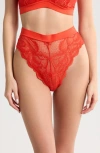 Kilo Brava Floral Lace Briefs In Orange