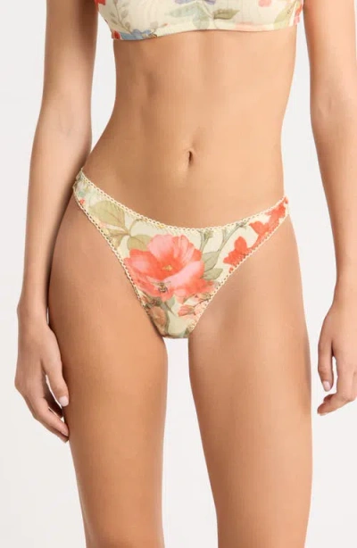Kilo Brava Floral Lace Thong In Multi