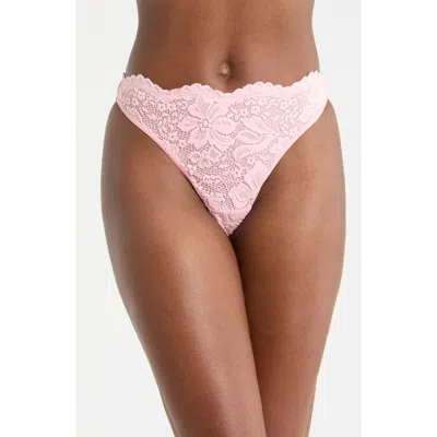 Kilo Brava Floral Lace Thong In Pink